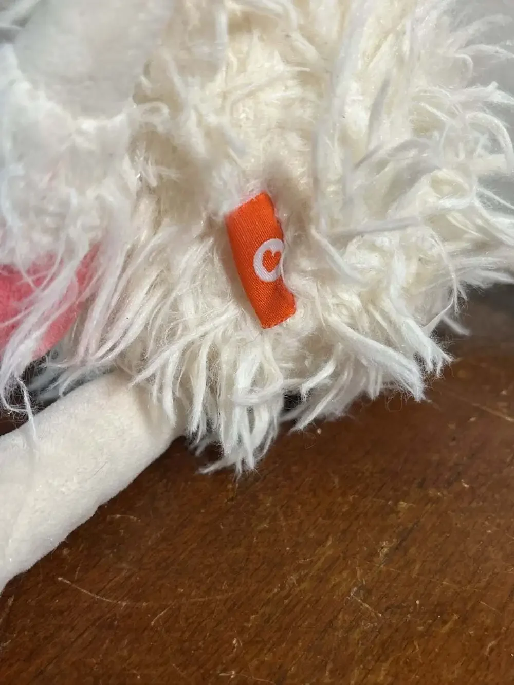 Orange Toys Plush Poodle Toy Dog with Pink Coat and Pom-Pom Feet